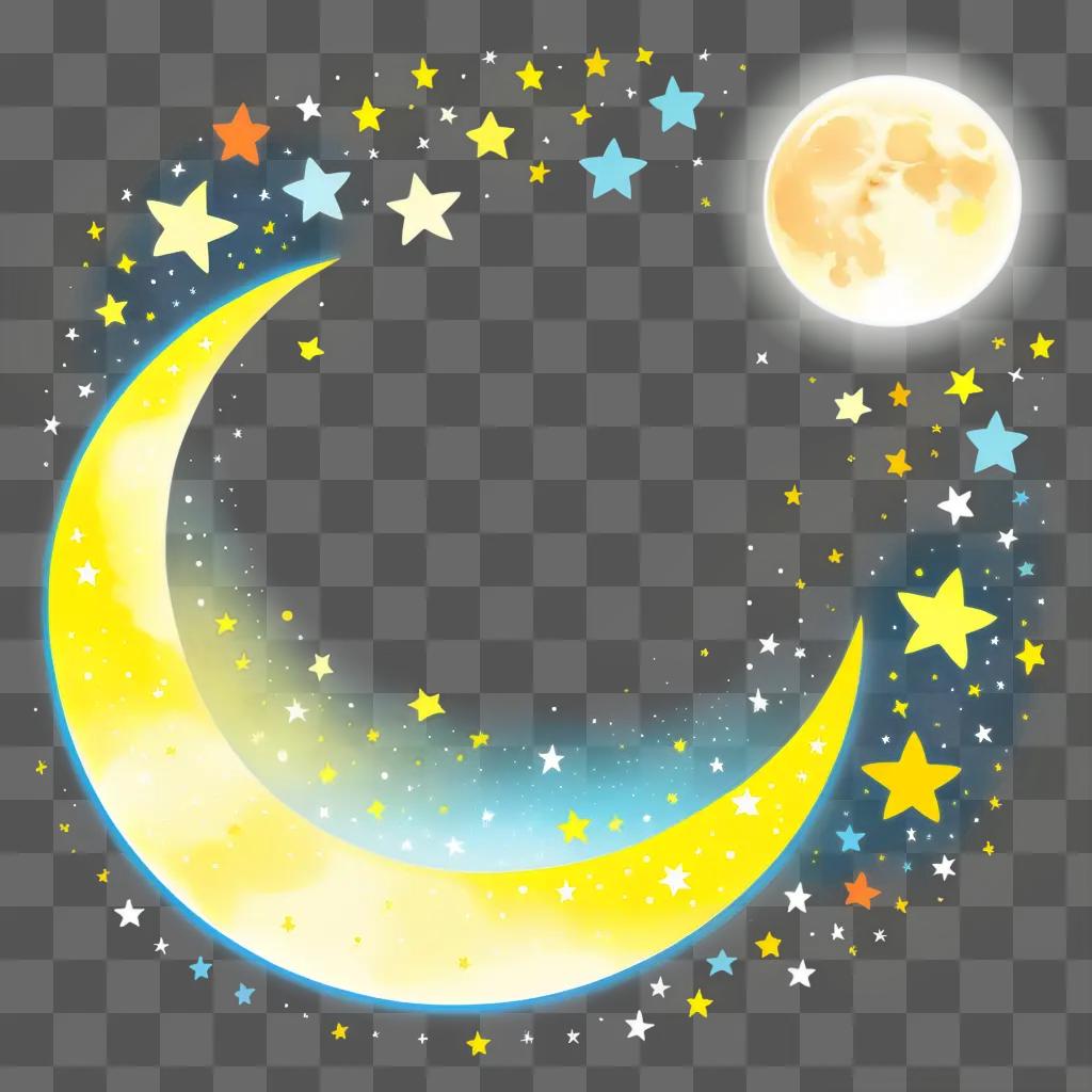 colorful moon drawing for kids