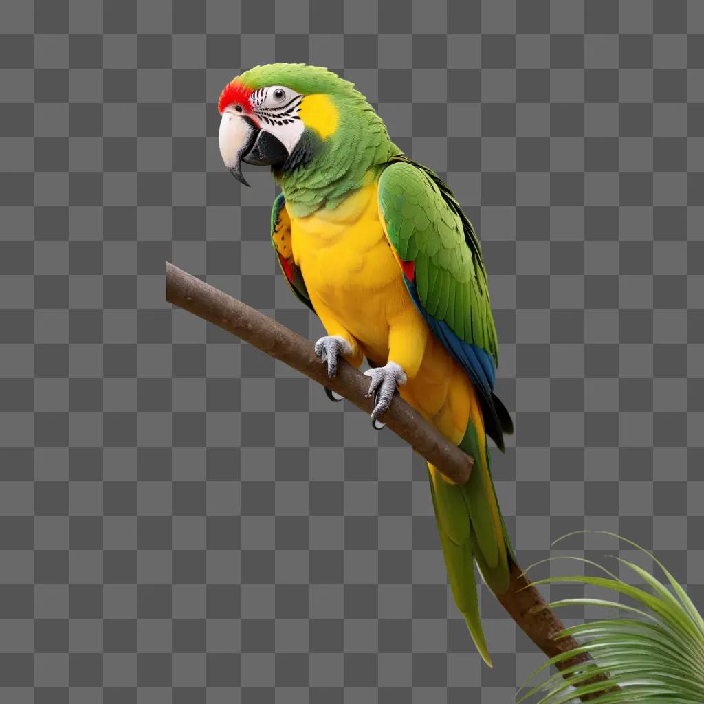 colorful parrot perches on a branch