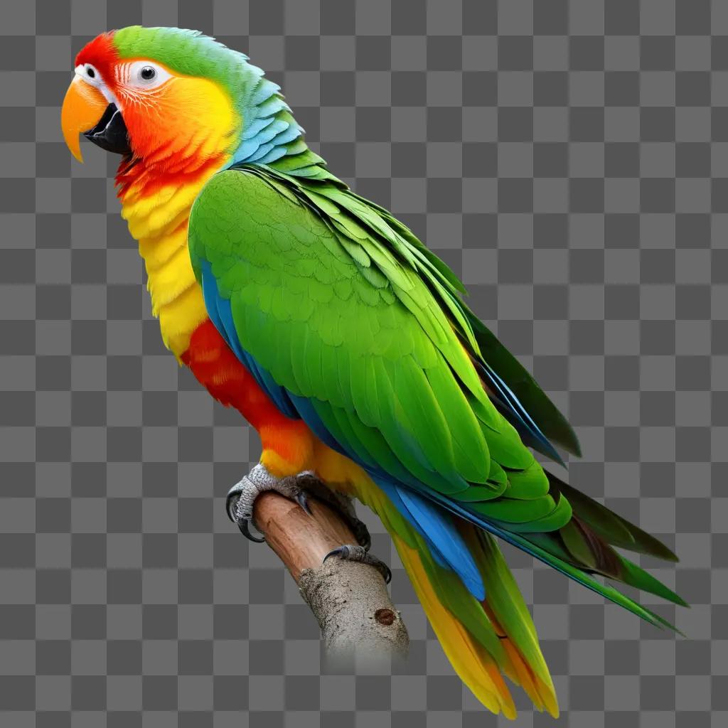 colorful parrot sits on a branch