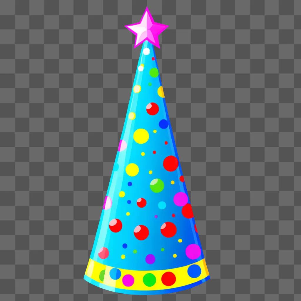 colorful party hat with a star on top