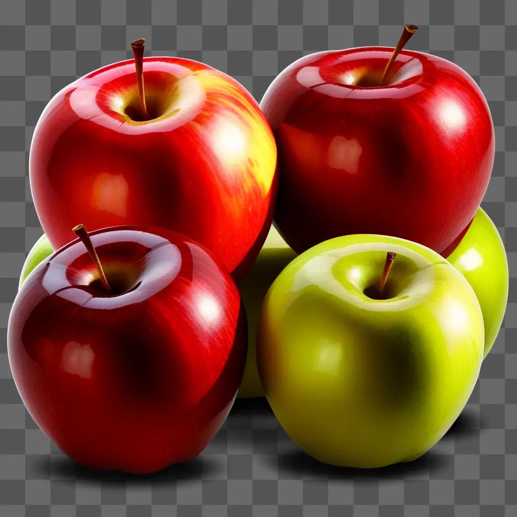 colorful pile of apples displayed in a vibrant clipart