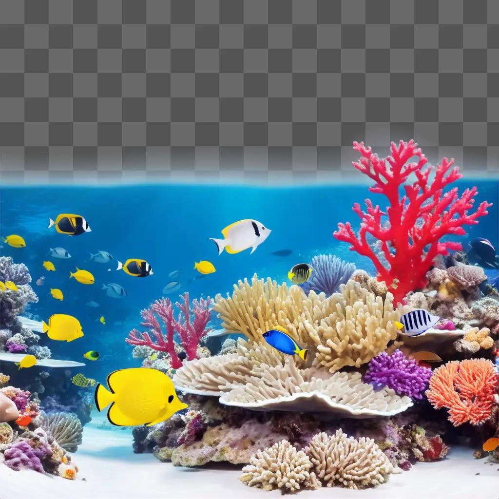 colorful reef teeming with tropical fish and coral