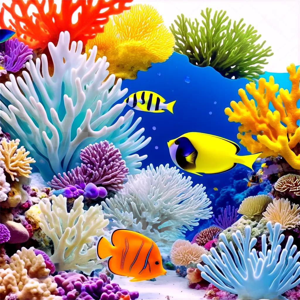 colorful reef with fish and coral