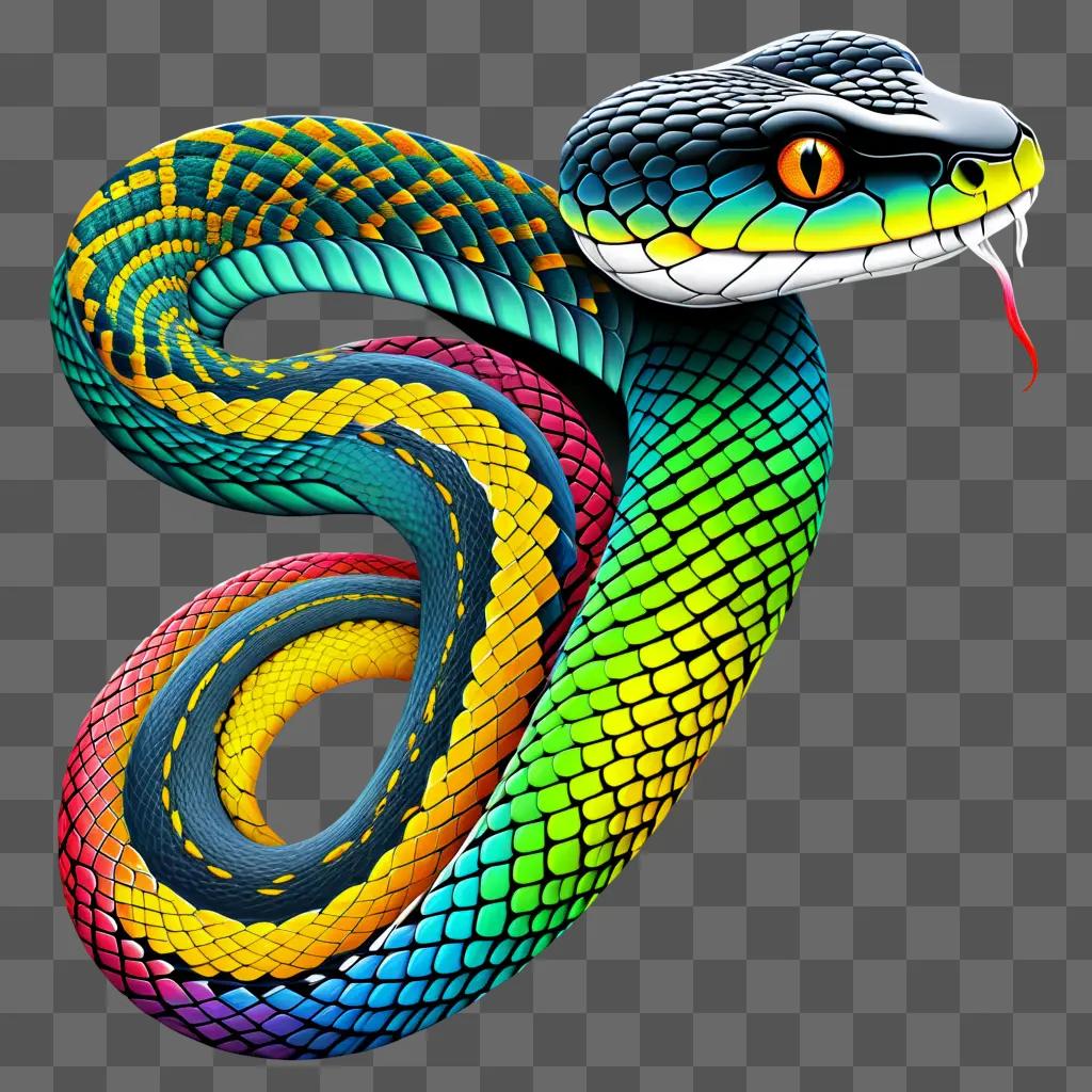 colorful snake drawing with vibrant colors