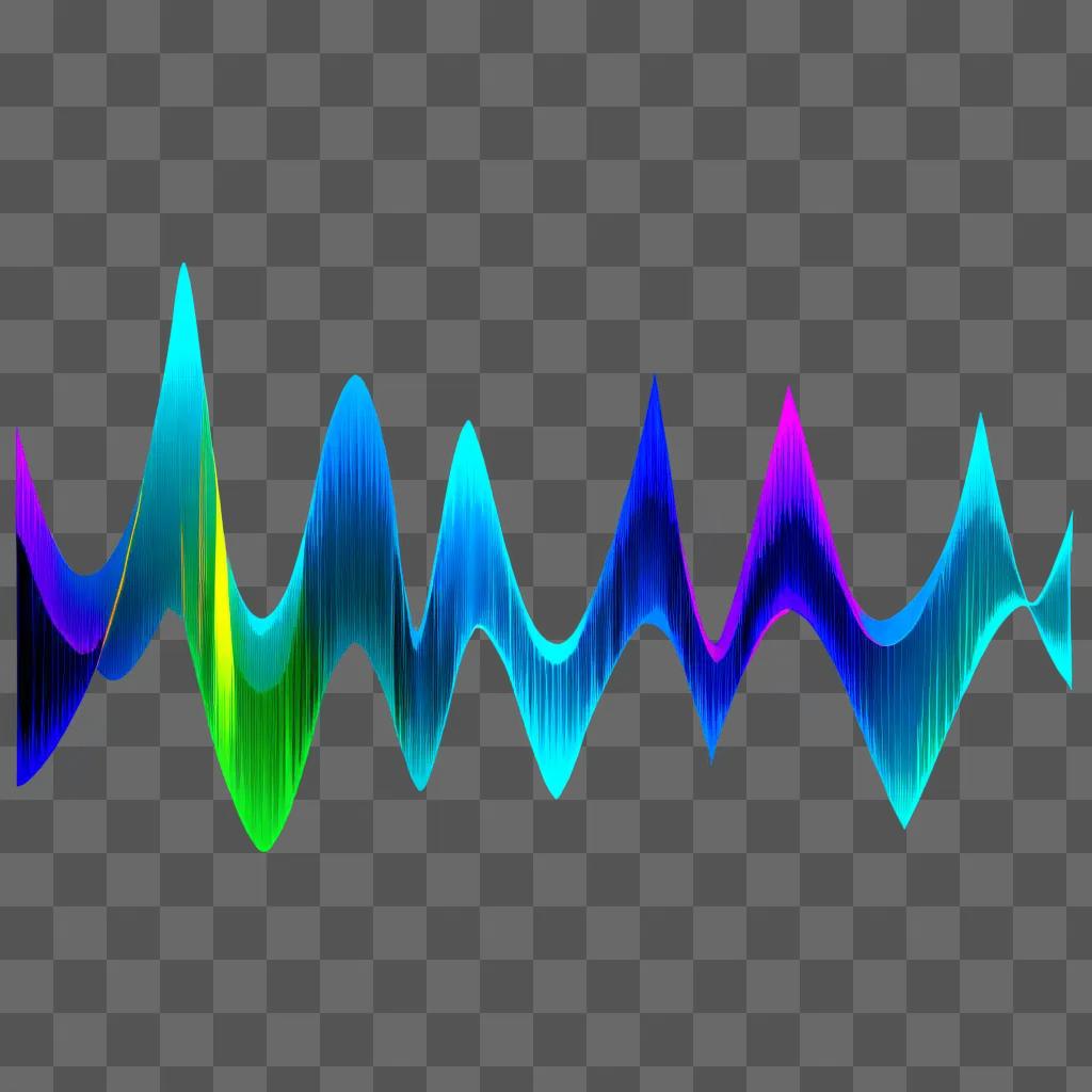 colorful sound wave against a blue background