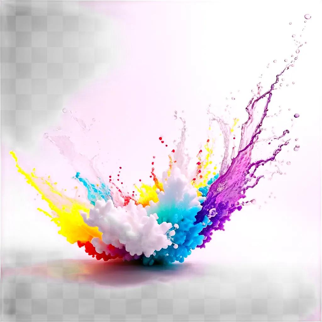 colorful splash of foam on a white background