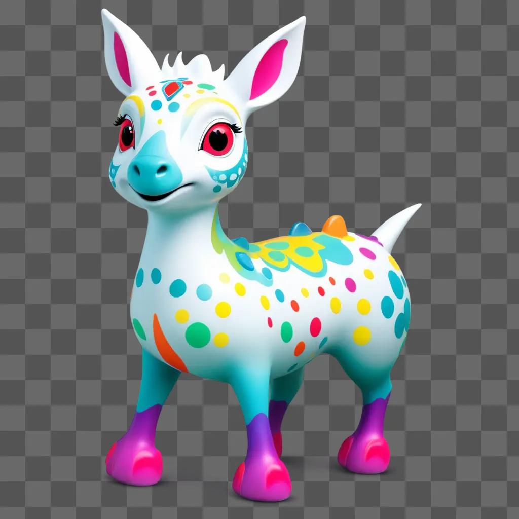 colorful toy animal with polka dots and polka dots