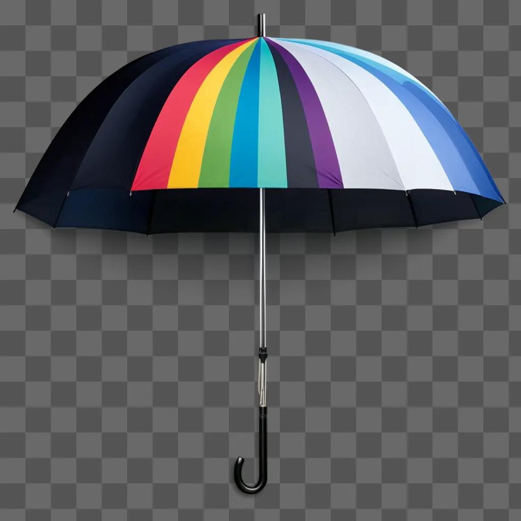 colorful umbrella against a grey background