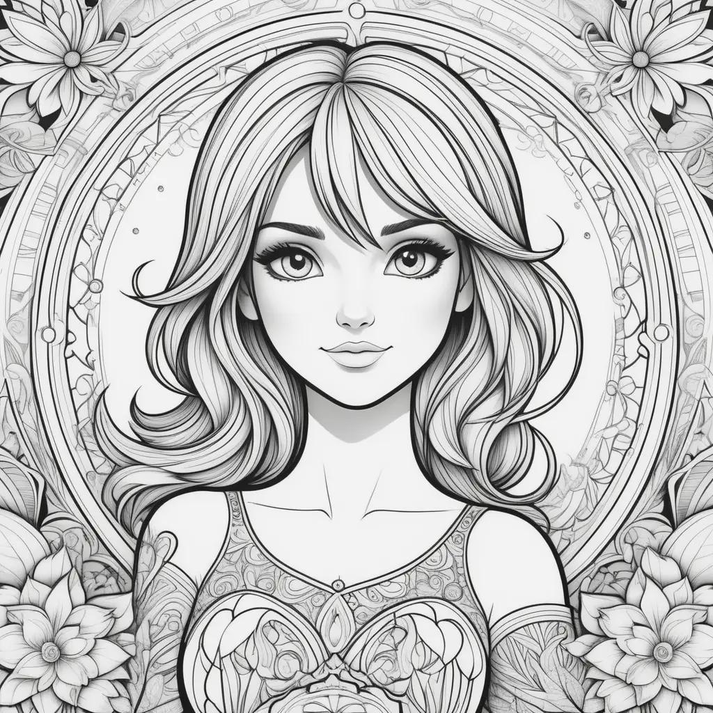 coloring book featuring a girl with a miraculous coloring pages design