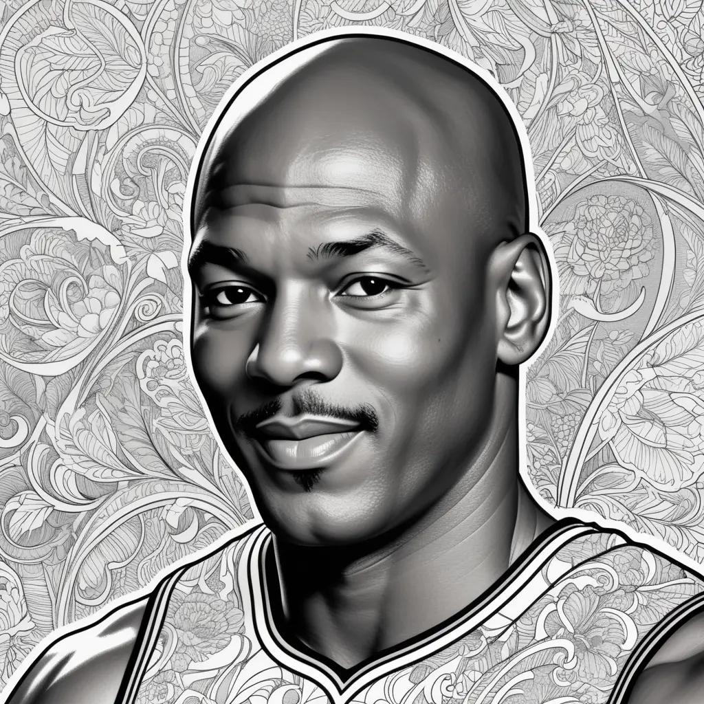 coloring page of Michael Jordan