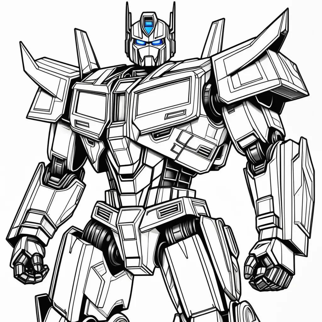 coloring page of Optimus Prime robot