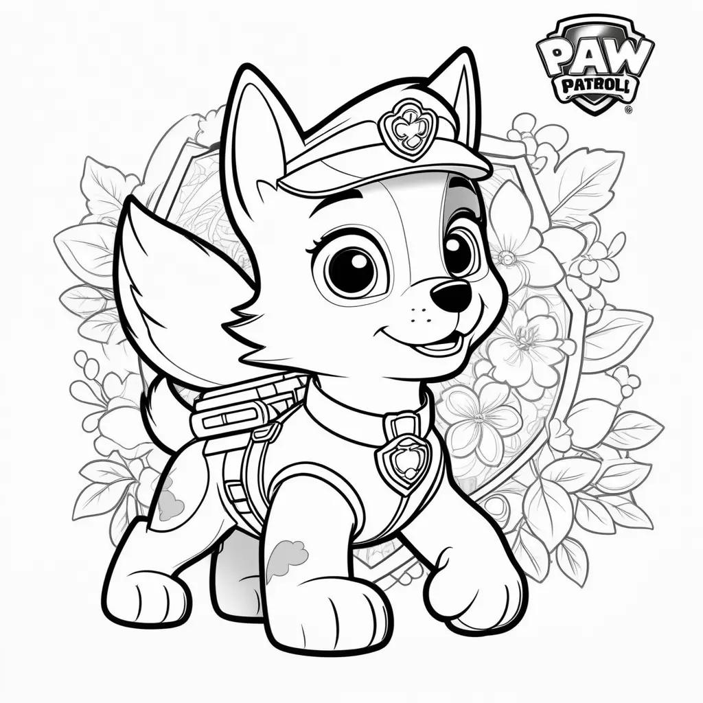 coloring page of Skye from Paw Patrol