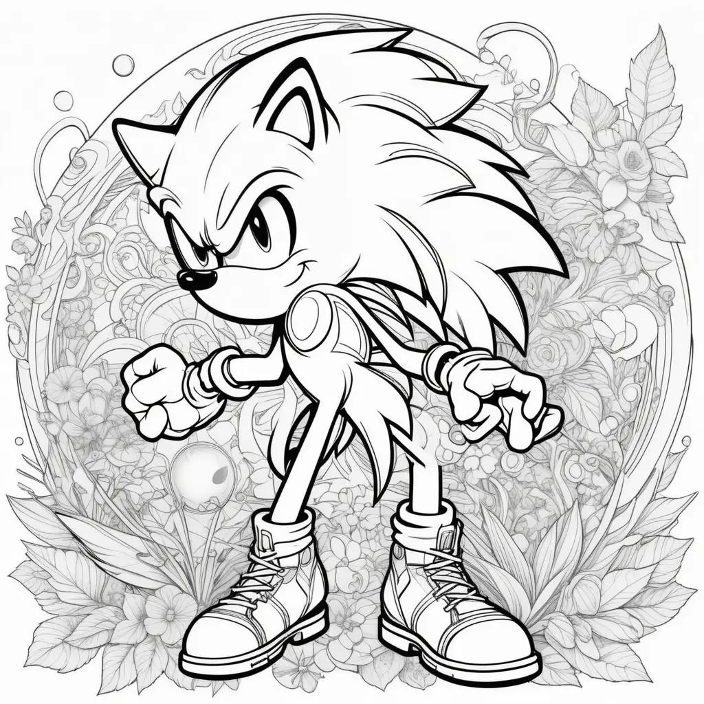 coloring page of Sonic the Hedgehog