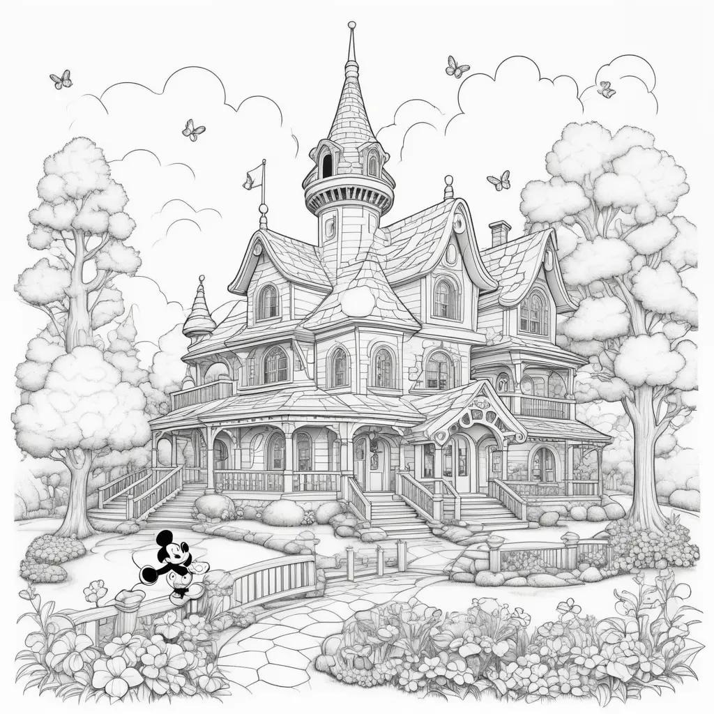 coloring page of a Mickey Mouse Clubhouse house