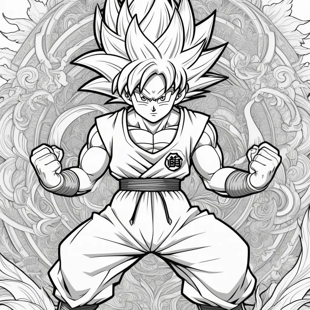 dibujo para colorear de un personaje llamado Goku