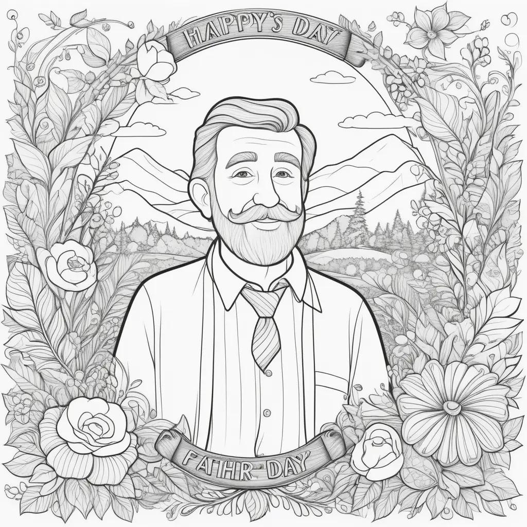 coloring page of a man for Fathers Day