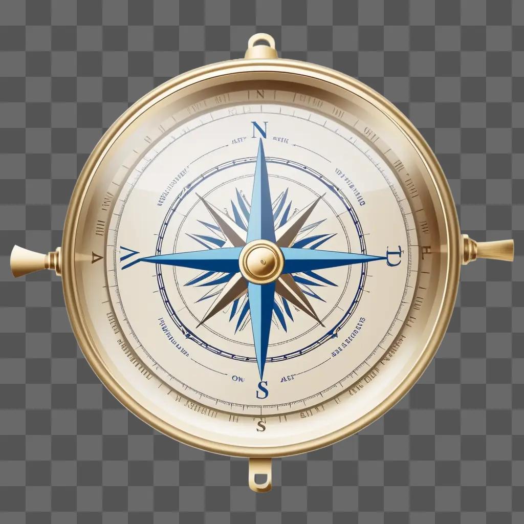 compass has a transparent background and blue star symbol