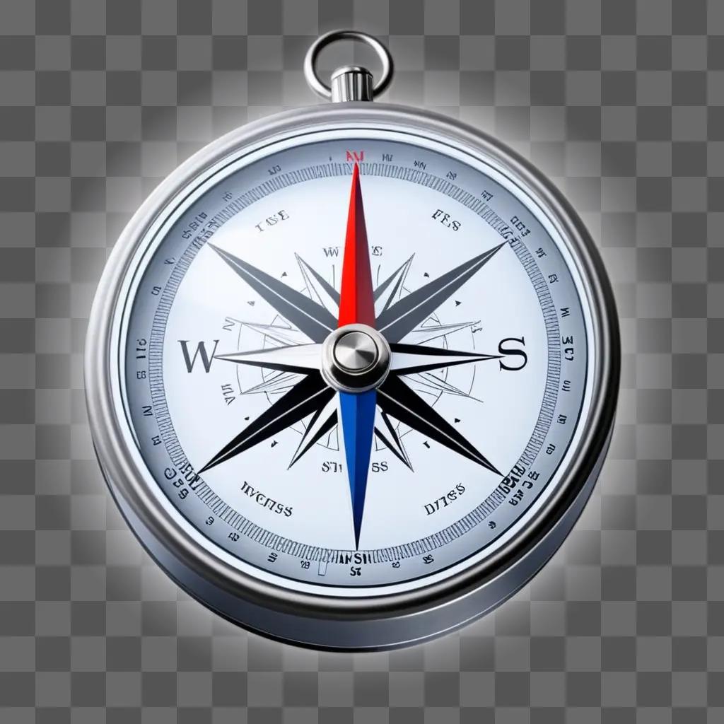 compass showing the cardinal directions with a transparent background