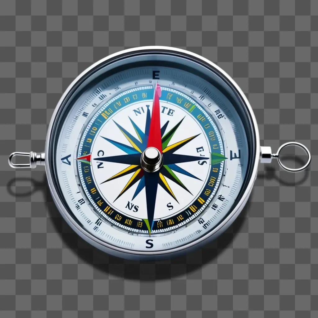 compass with a transparent body on a grey background