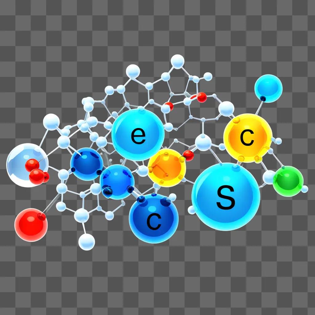 青い背景に複雑な化学構造