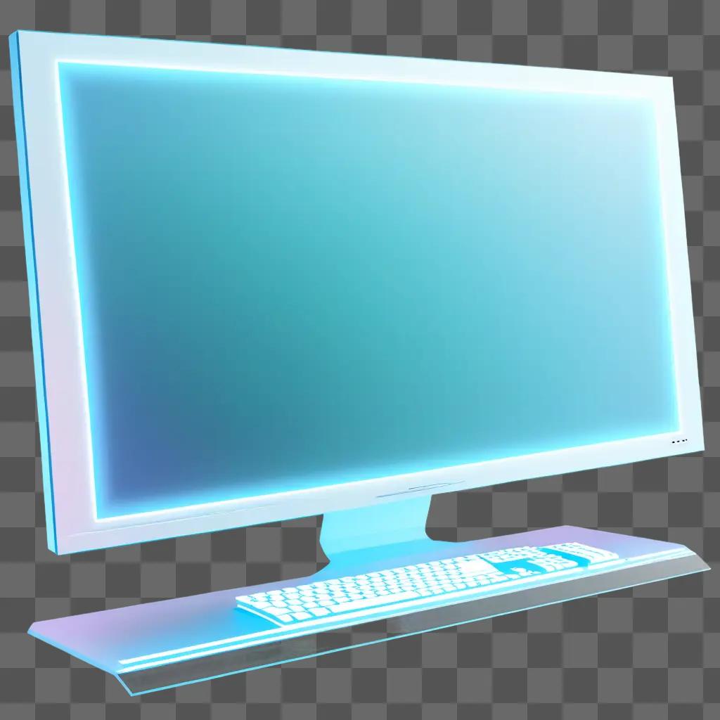 computer monitor displays a transparent screen