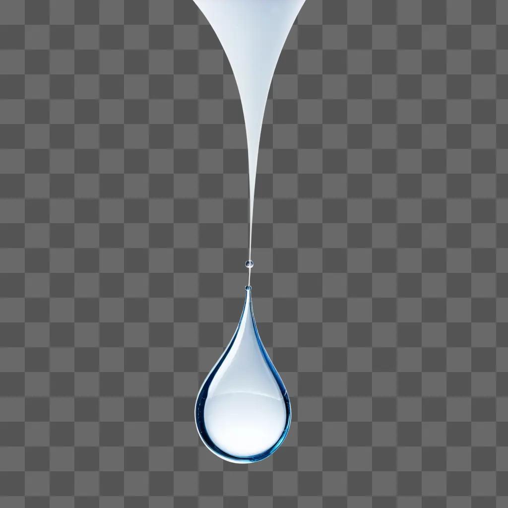 condensation droplet hangs from a string