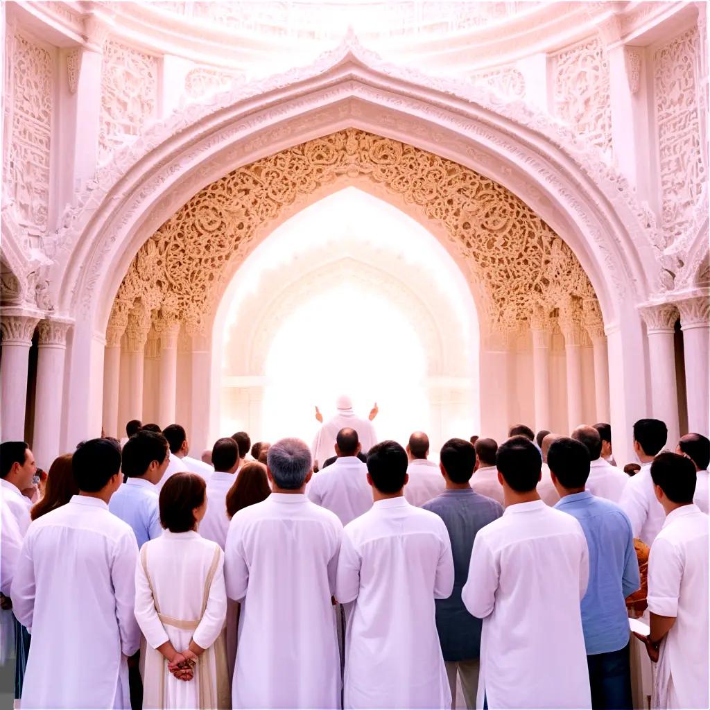 congregation of people worshipping in a cathedral