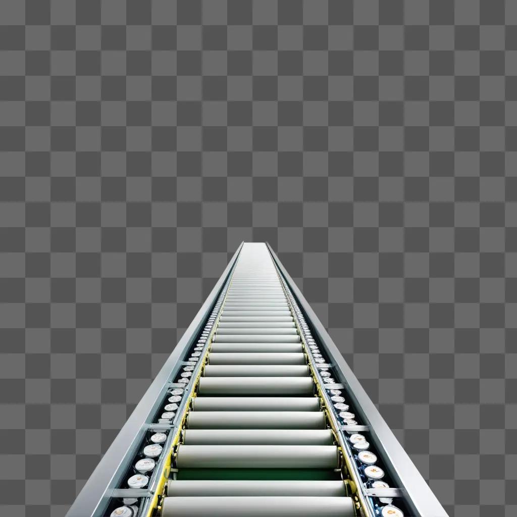 conveyor belt moves on a grey background