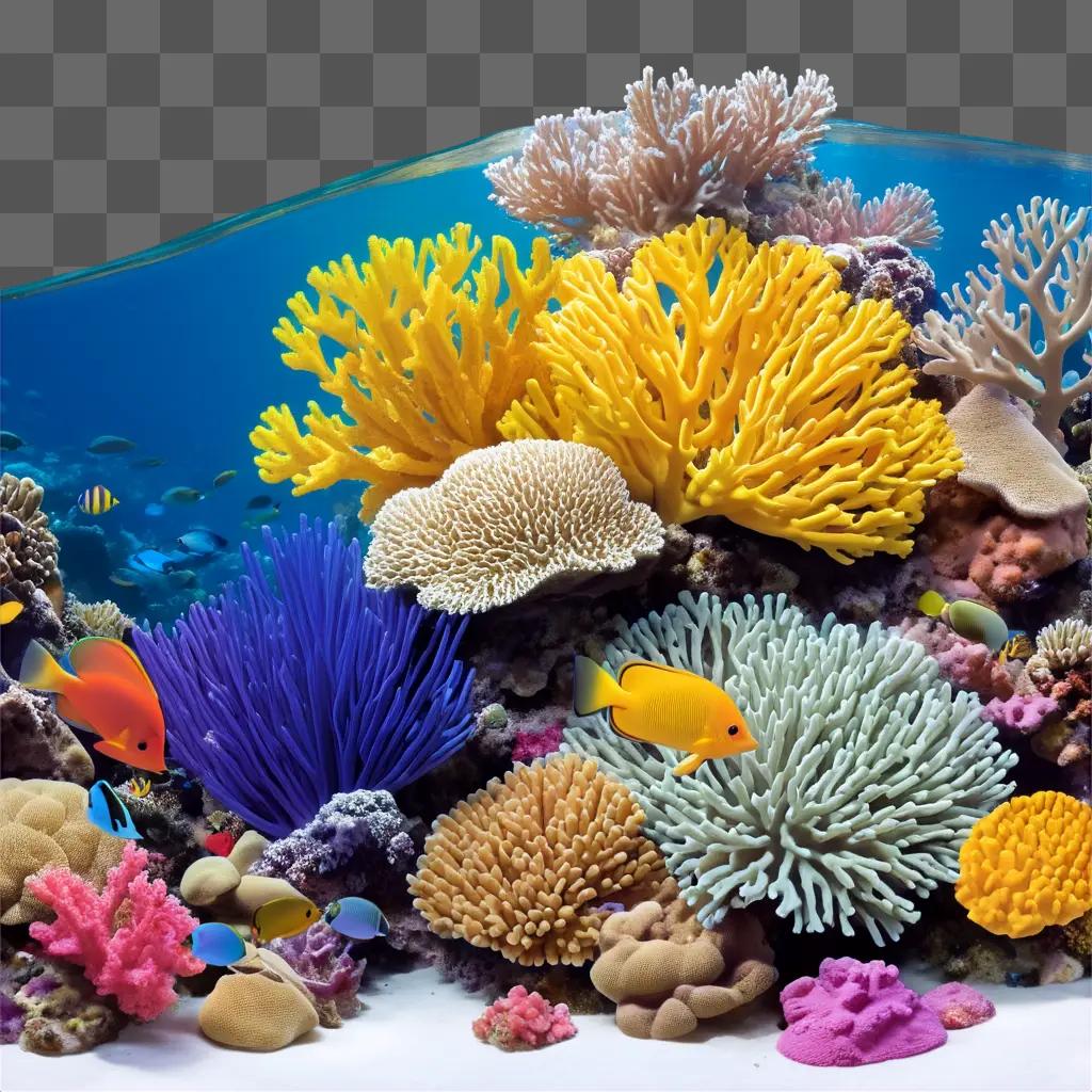 coral reef is teeming with colorful fish and sea anemones