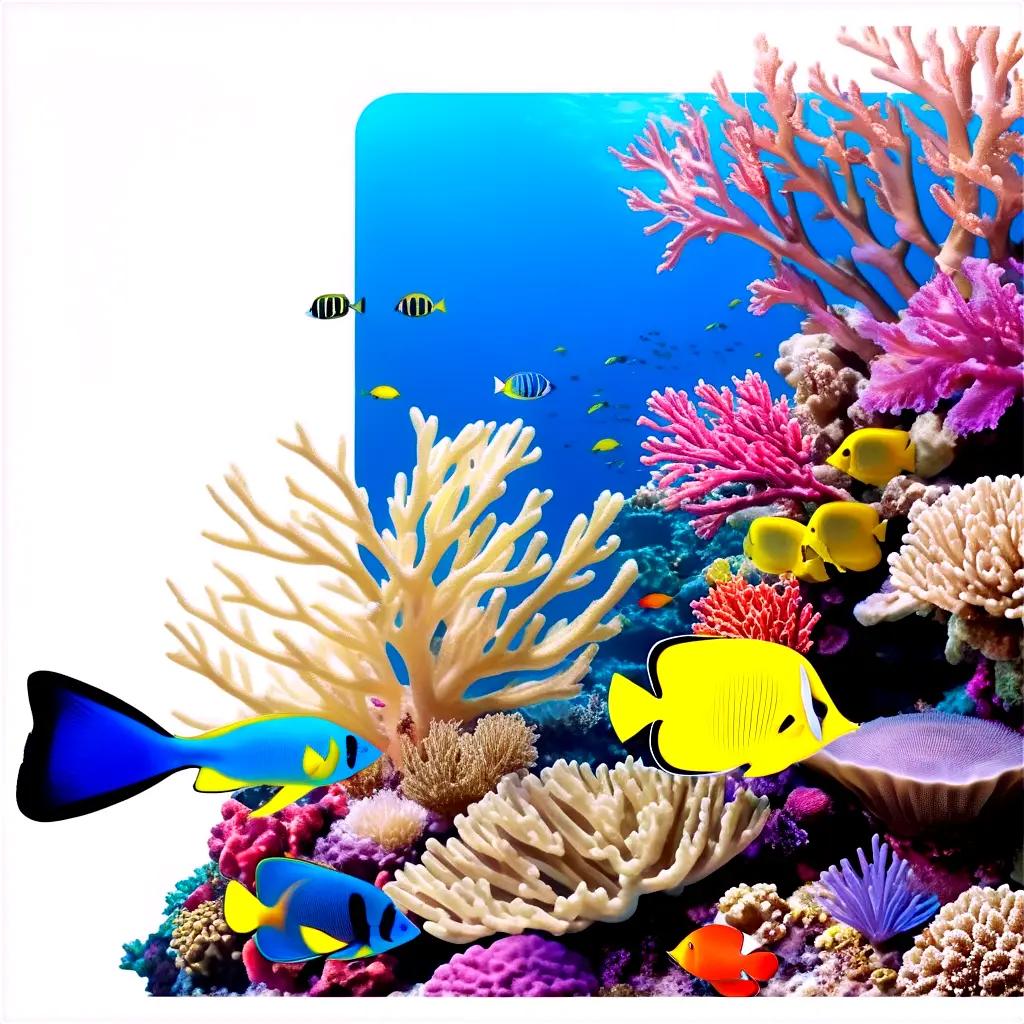 coral reef with tropical fish swimming in it
