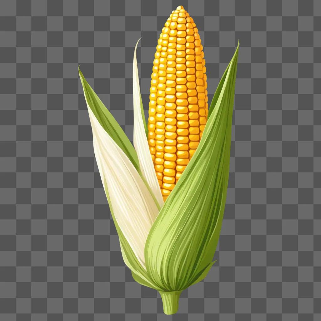 corn plant with a fully developed ear of corn