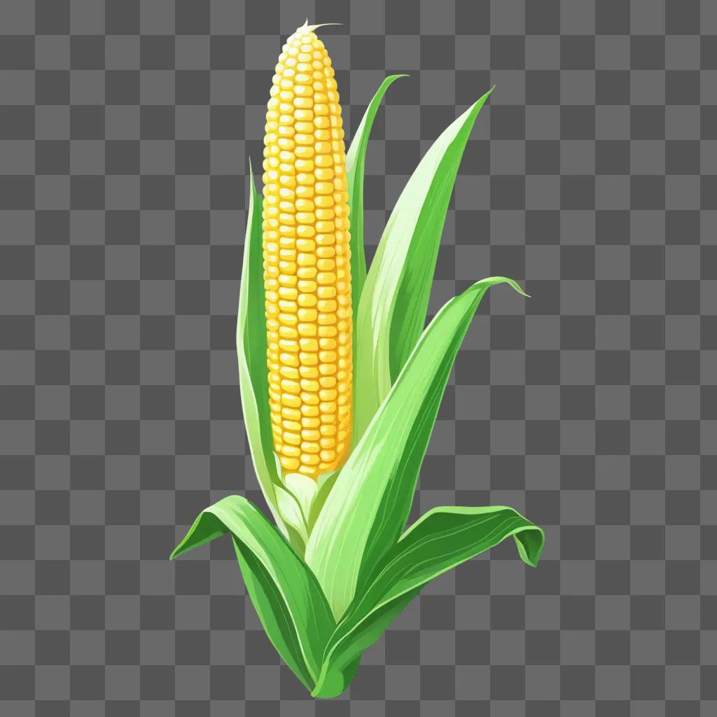 corn plant with a yellow corn stalk