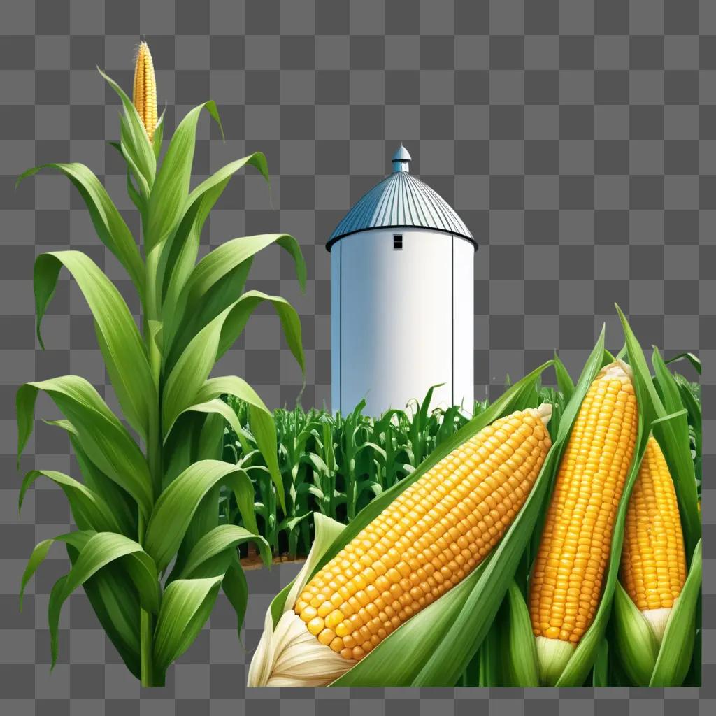 corn stalk and a corn cob