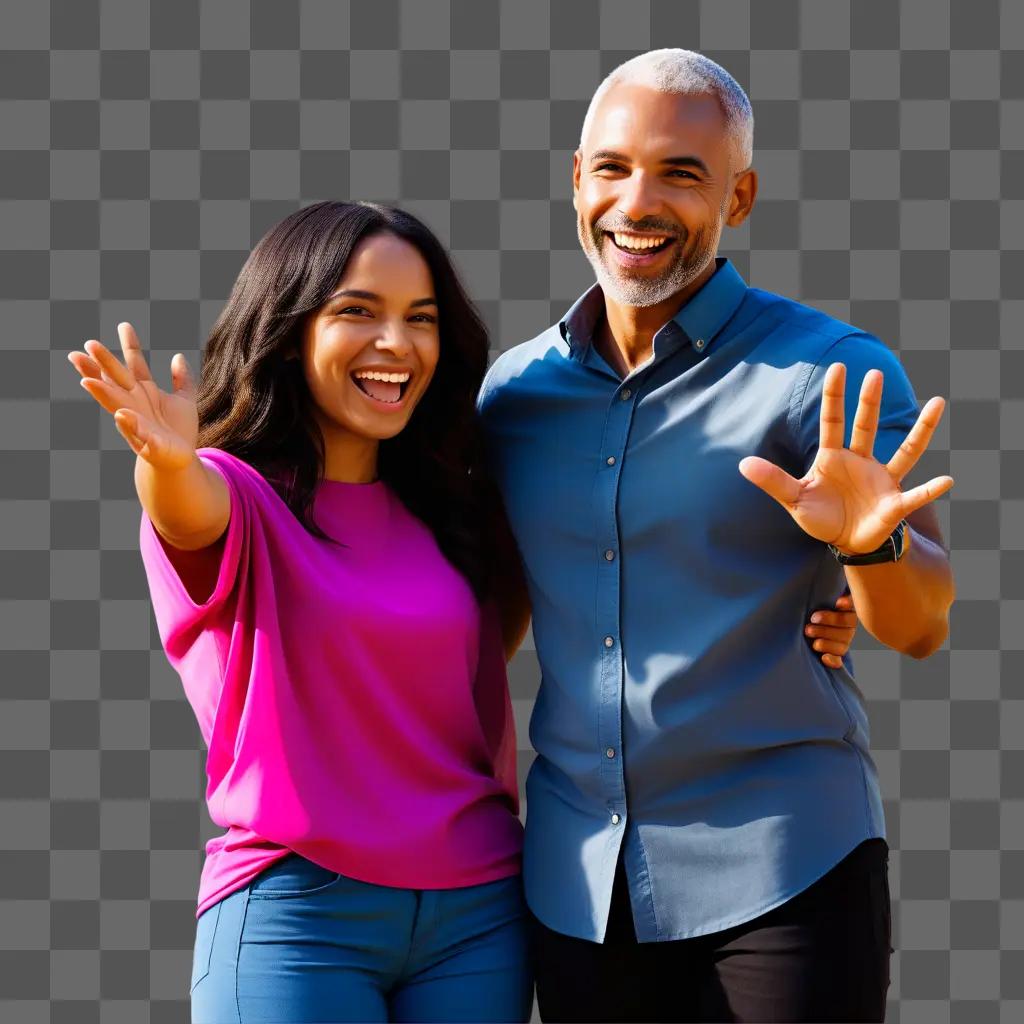 couple engaged in a playful pose