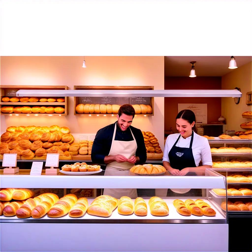 couple of pastry chefs at a bakery