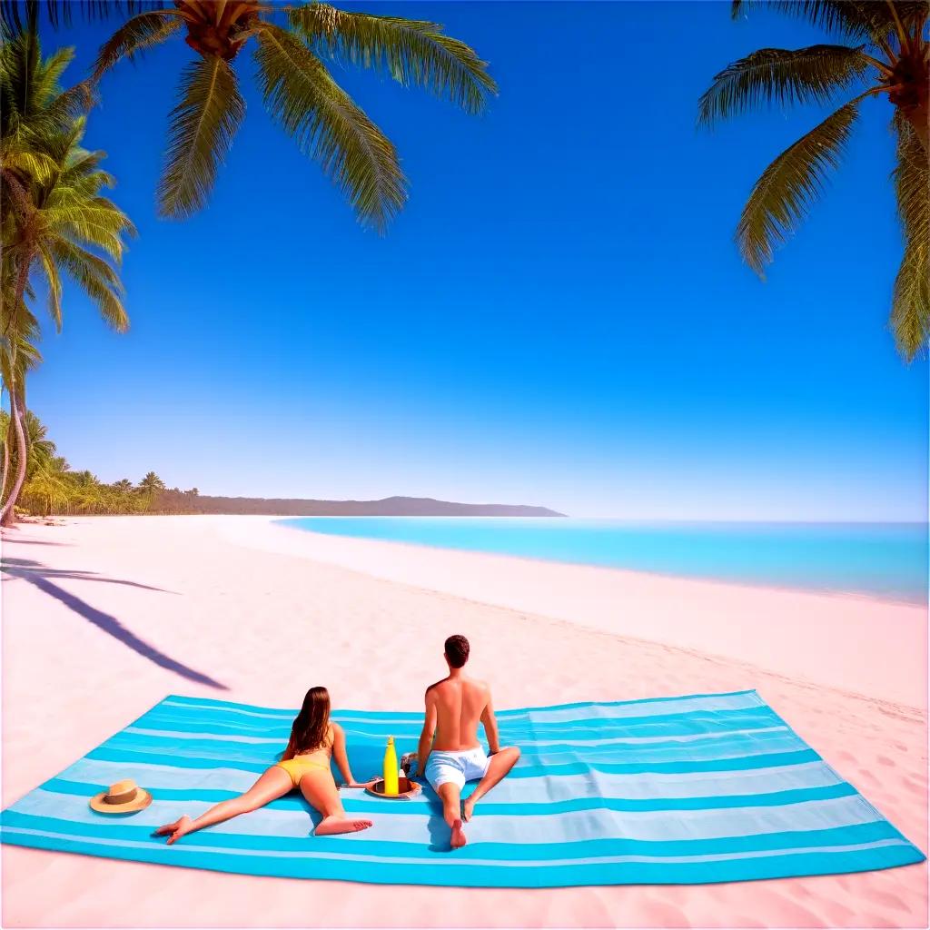 couple on a beach enjoying their vacation