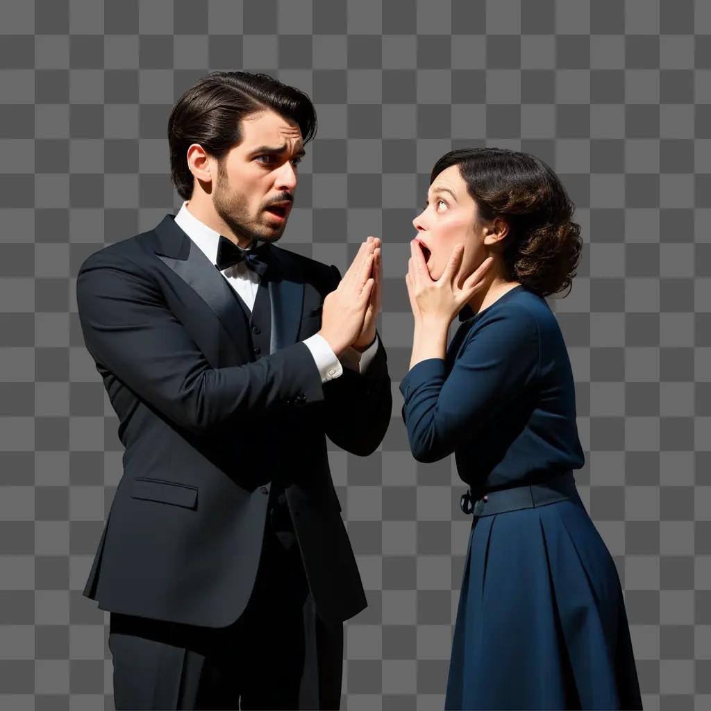 couple performing a dramatic scene