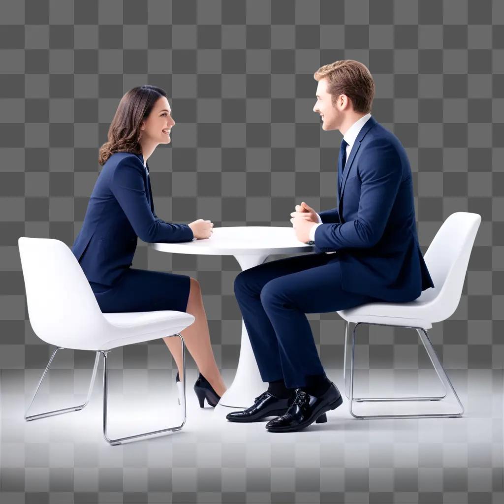 couple sits for a business interview