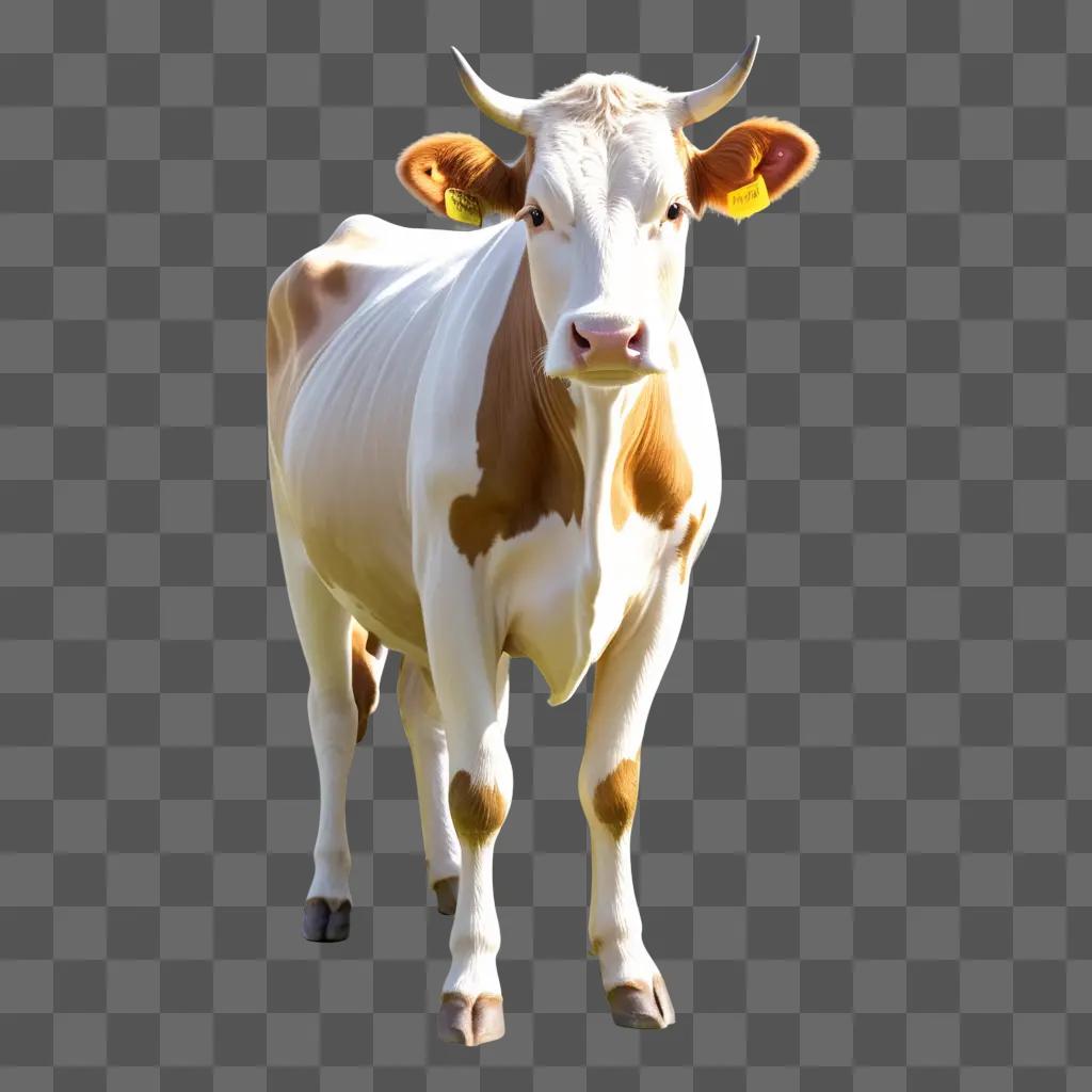 cow standing on a light colored background