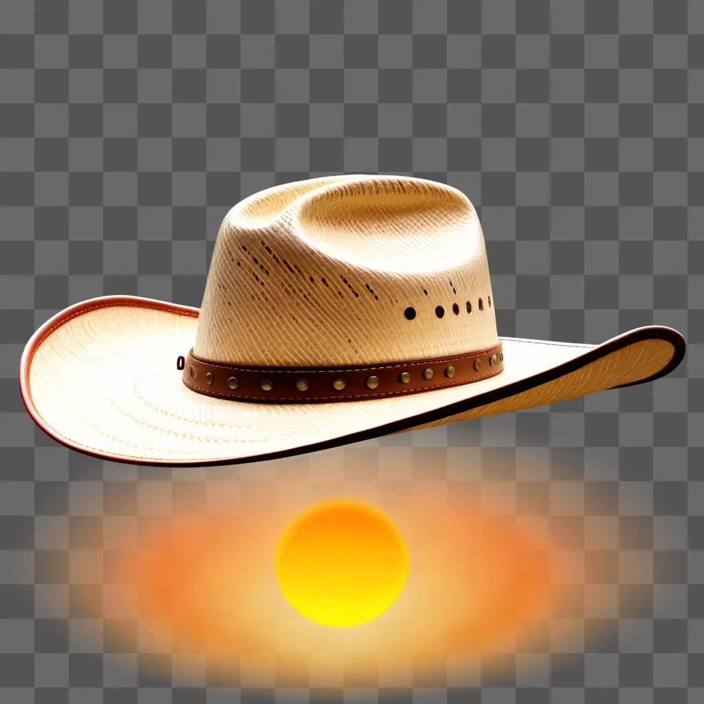 cowboy hat sits atop a blurred sun