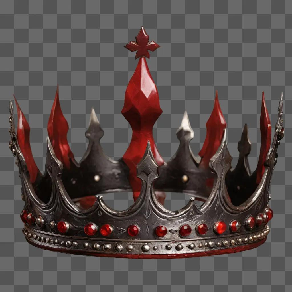 coy crown drawing A crown with red jewels and red stars