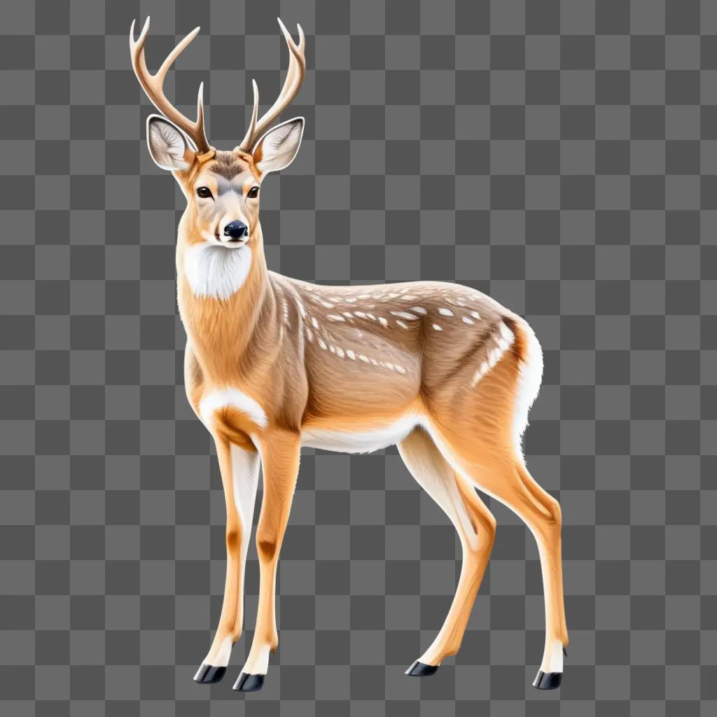 coy deer is drawn on a brown background