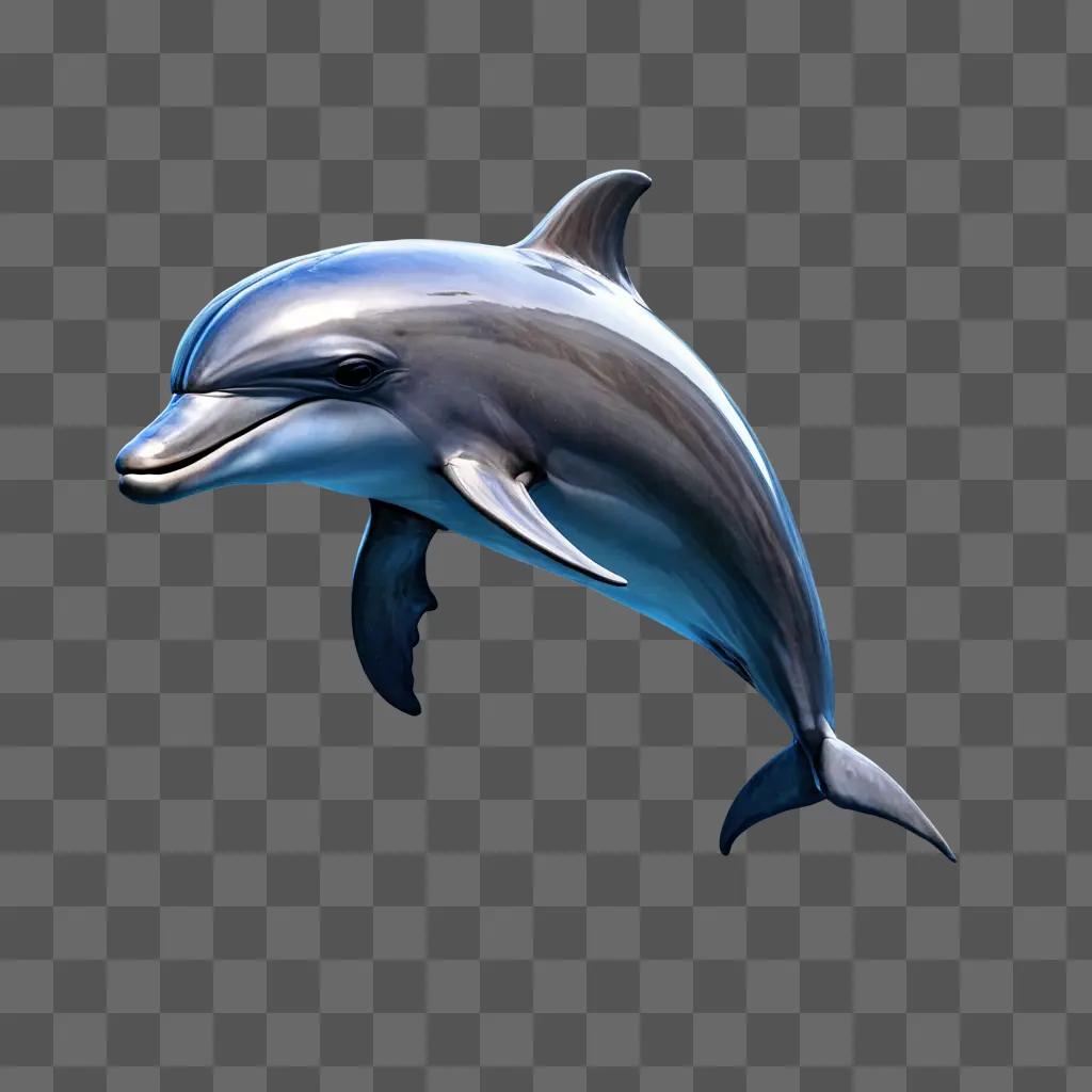 coy dolphin drawing A shiny dolphin with blue lighting around it