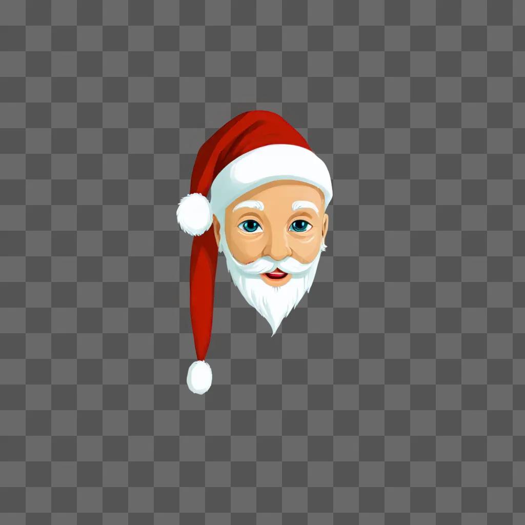 coy santa hat drawing A Santa Claus face with a red hat