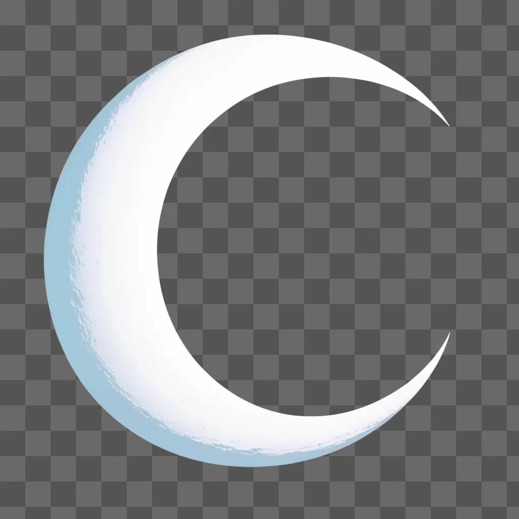 crescent moon in a white background