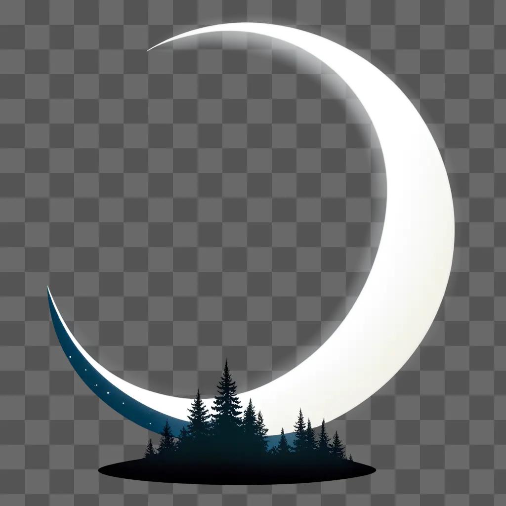 crescent moon is the only celestial body visible in the image