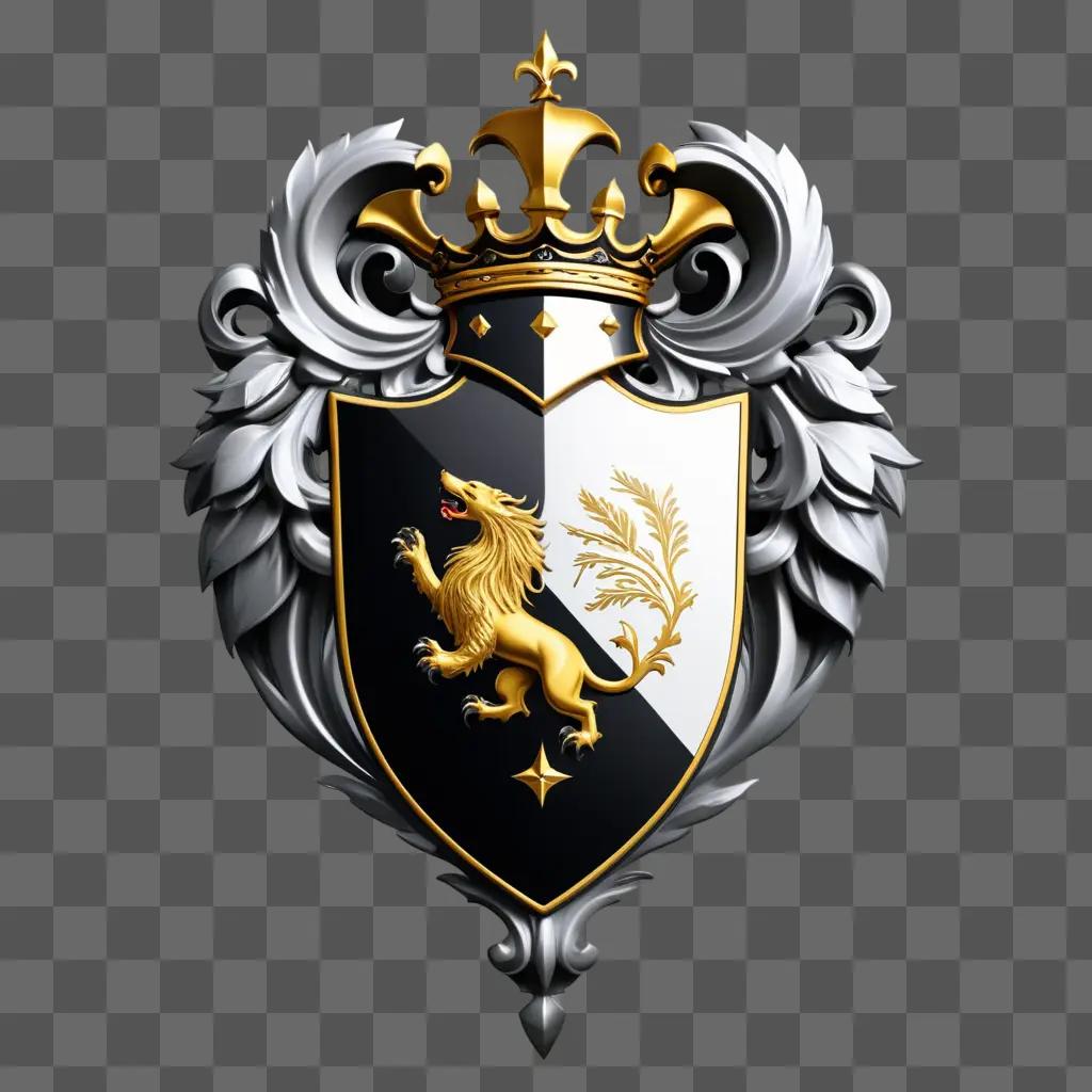 crest with a lion and a crown on a shield