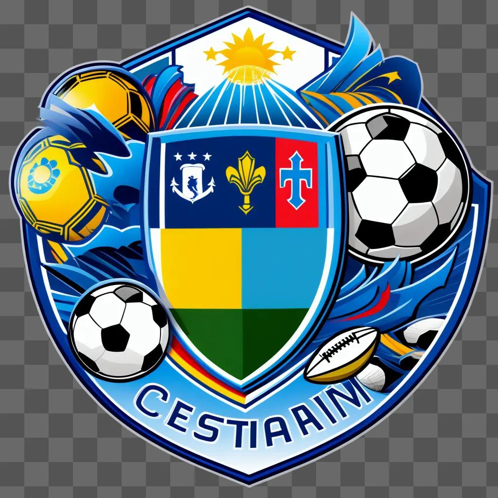 crest with football and soccer balls