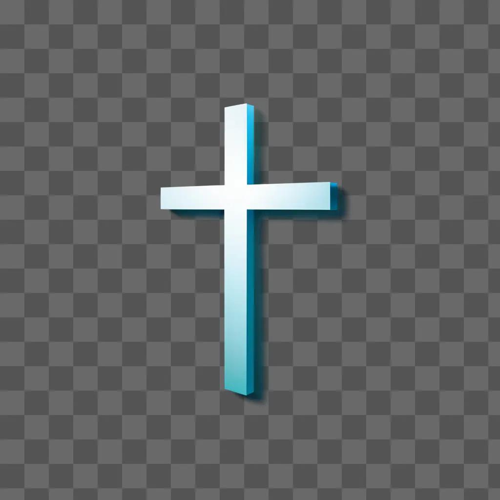 cross is shown on a blue background