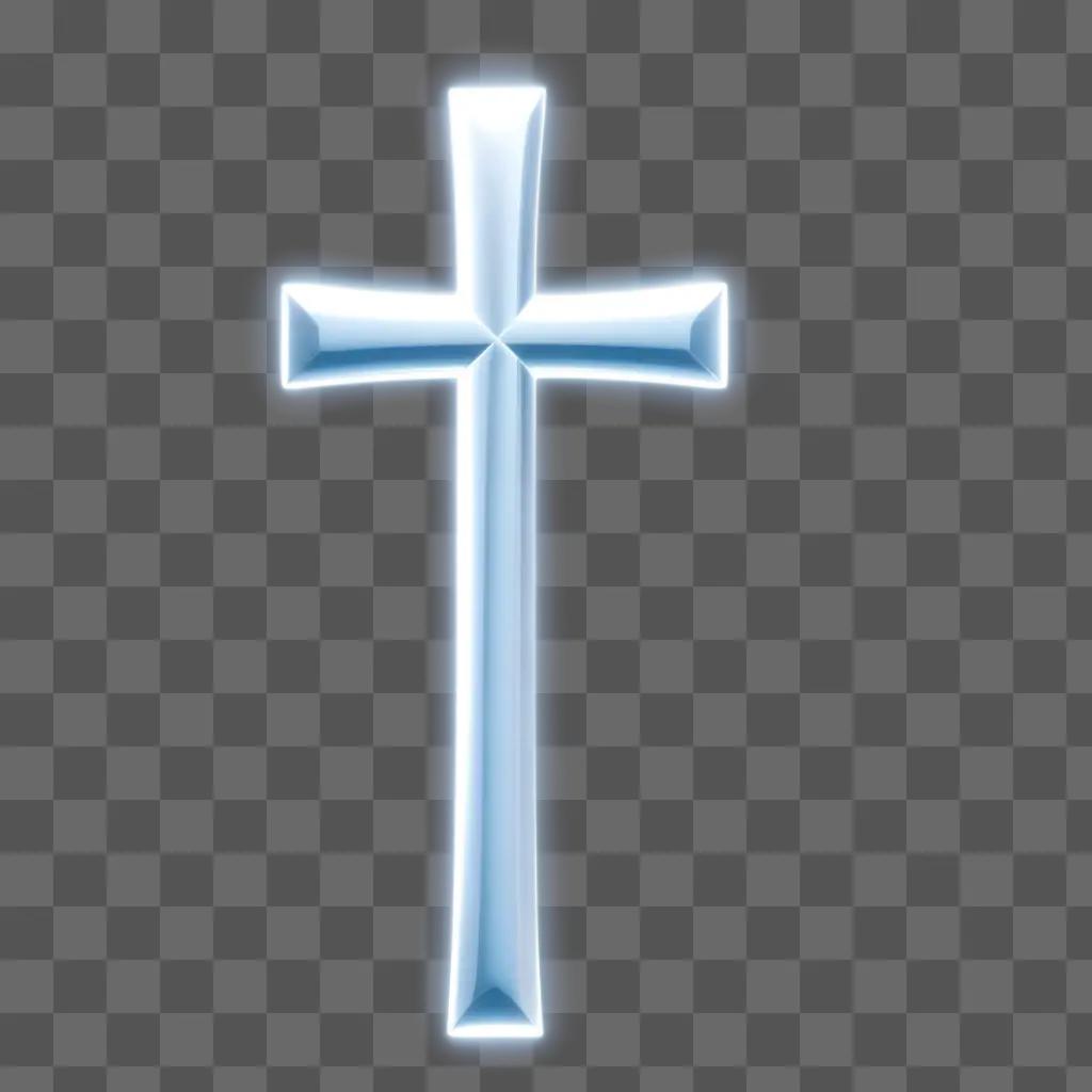 cross on a transparent blue background